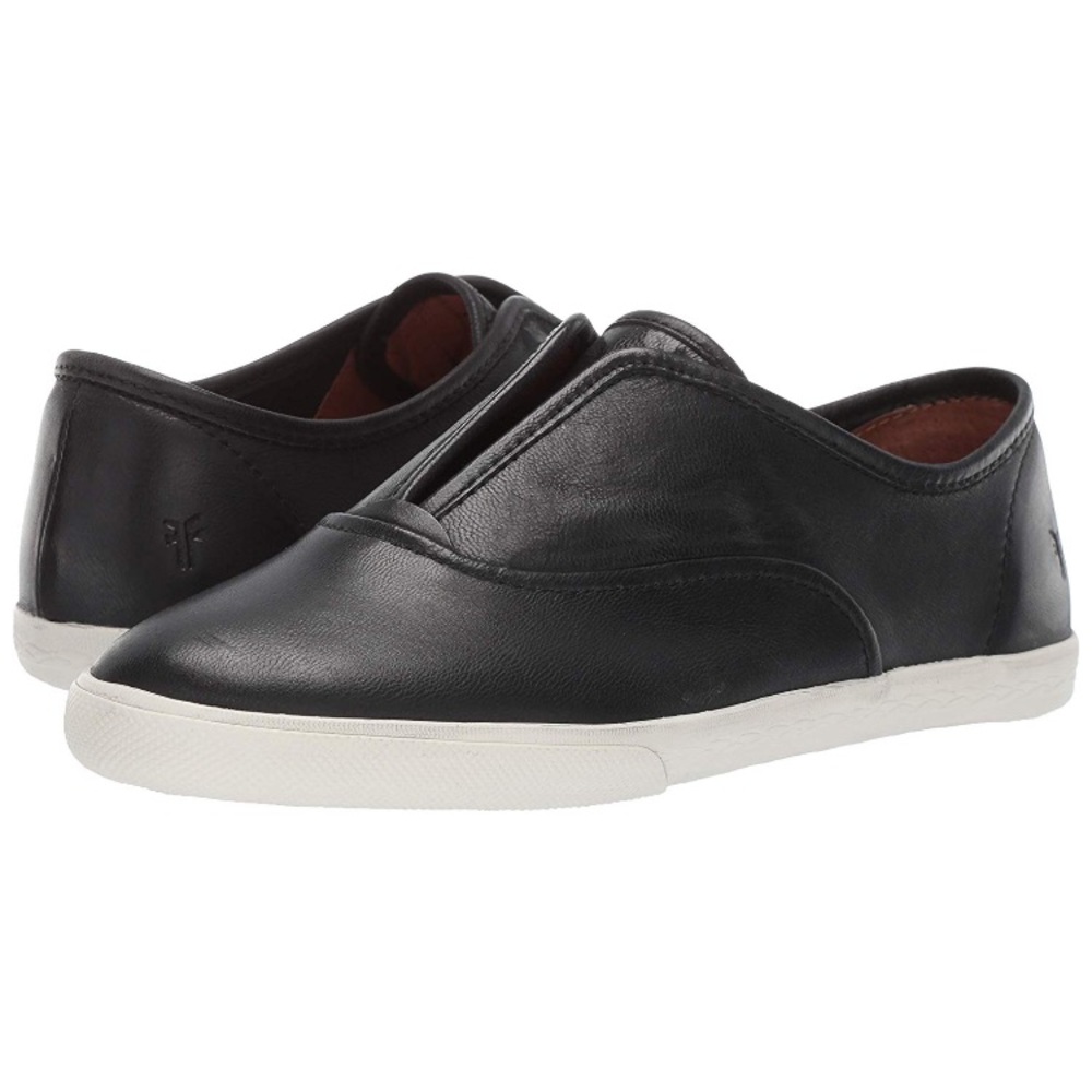 NIB Frye Mindy Slip On Black Leather Sneakers 9